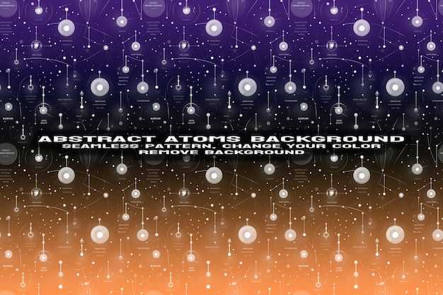 Abstract Textured Background with Editable Molecule and Atom Pattern PSD Format
