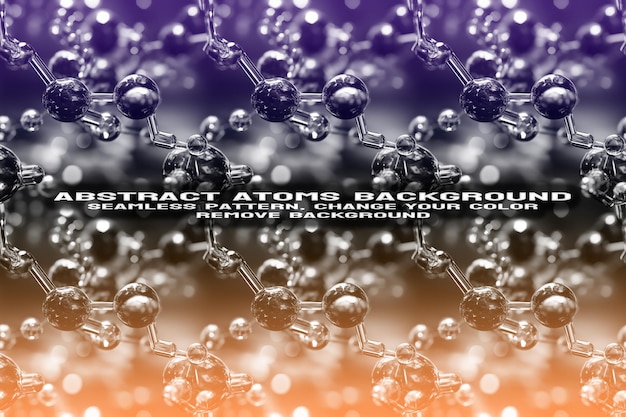 Abstract Textured Background with Editable Molecule and Atom Pattern PSD Format