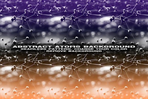 Abstract Textured Background with Editable Molecule and Atom Pattern PSD Format