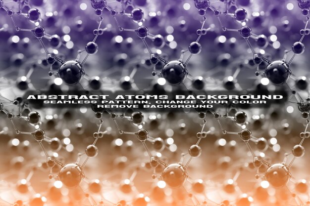 abstract textured background with editable molecule and atom pattern psd format