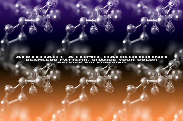 Abstract Textured Background with Editable Molecule and Atom Pattern PSD Format
