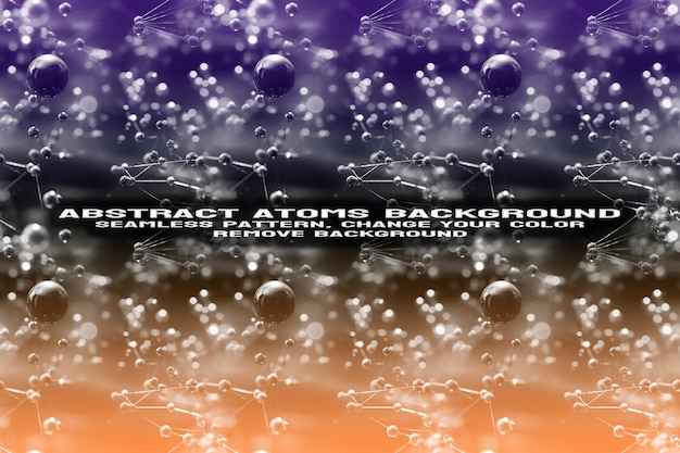 Abstract Textured Background with Editable Molecule and Atom Pattern PSD Format