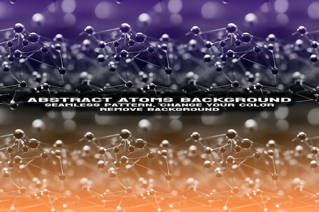 Abstract Textured Background with Editable Molecule and Atom Pattern PSD Format