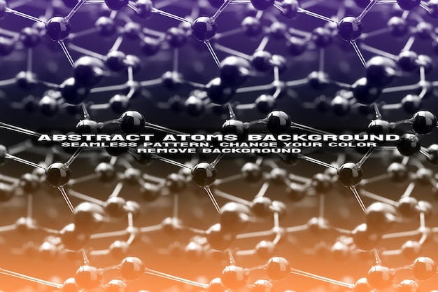 Abstract Textured Background with Editable Molecule and Atom Pattern PSD Format