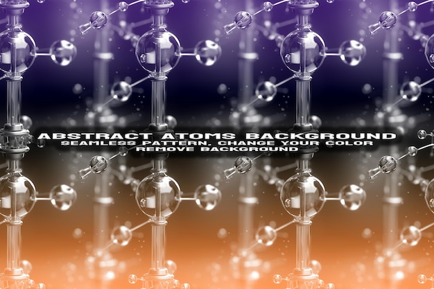 Abstract Textured Background with Editable Molecule and Atom Pattern PSD Format