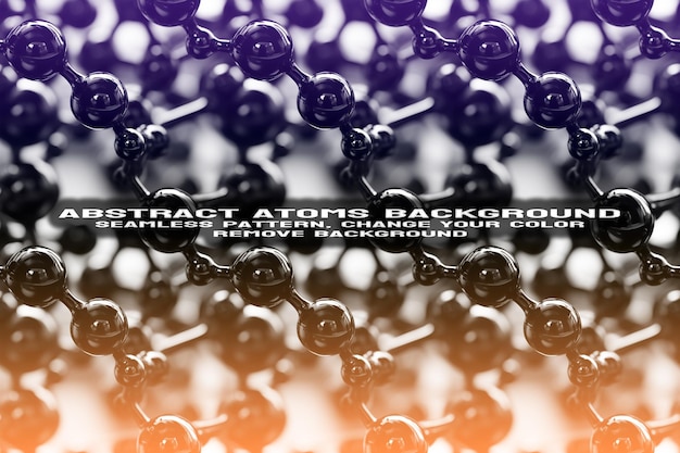 abstract textured background with editable molecule and atom pattern psd format
