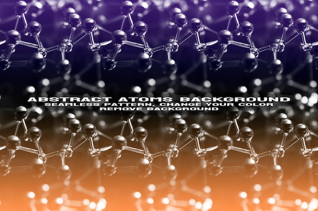 Abstract Textured Background with Editable Molecule and Atom Pattern PSD Format