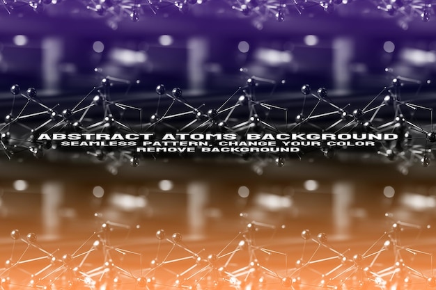 Abstract Textured Background with Editable Molecule and Atom Pattern PSD Format