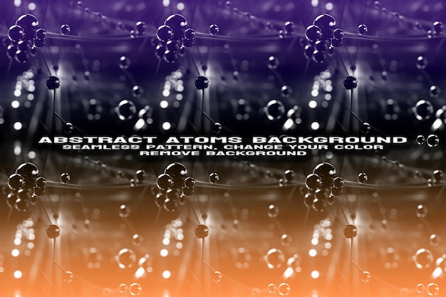 Abstract Textured Background with Editable Molecule and Atom Pattern PSD Format