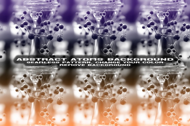 Abstract Textured Background with Editable Molecule and Atom Pattern PSD Format