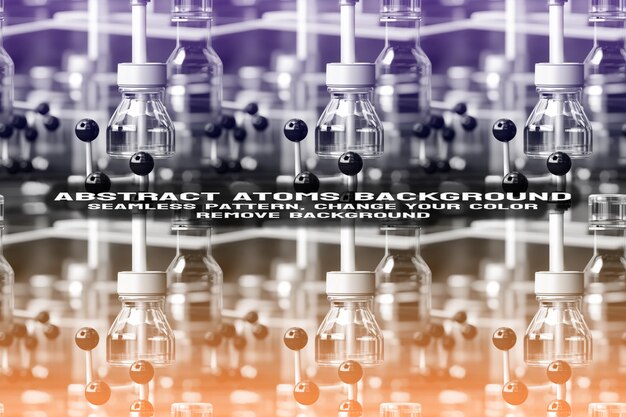 Abstract Textured Background with Editable Molecule and Atom Pattern PSD Format