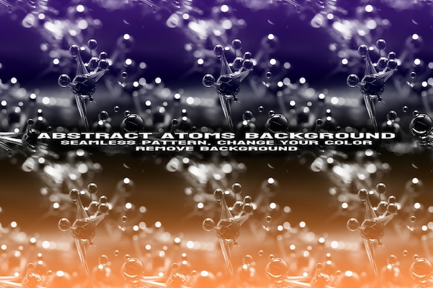 Abstract Textured Background with Editable Molecule and Atom Pattern PSD Format