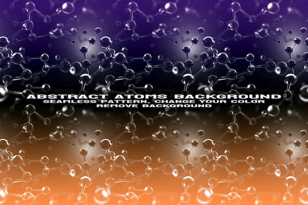 Abstract Textured Background with Editable Molecule and Atom Pattern PSD Format