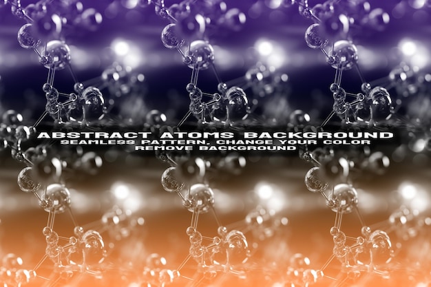 Abstract Textured Background with Editable Molecule and Atom Pattern PSD Format