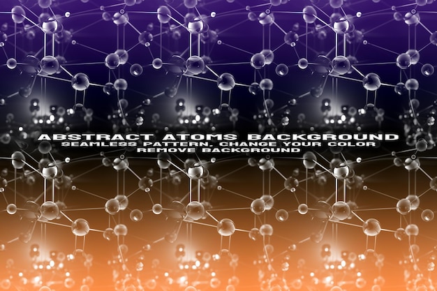 Abstract Textured Background with Editable Molecule and Atom Pattern PSD Format
