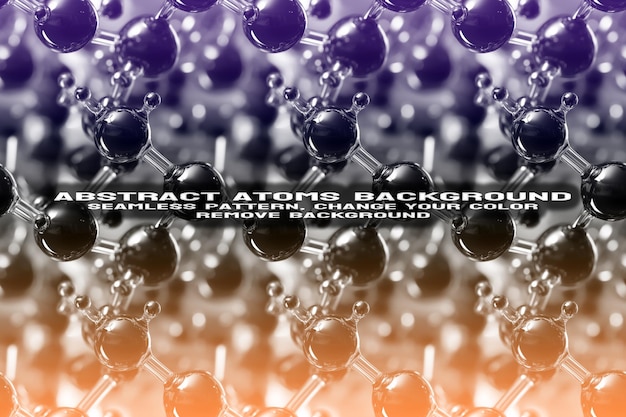 Abstract Textured Background with Editable Molecule and Atom Pattern PSD Format