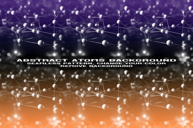 Abstract Textured Background with Editable Molecule and Atom Pattern PSD Format
