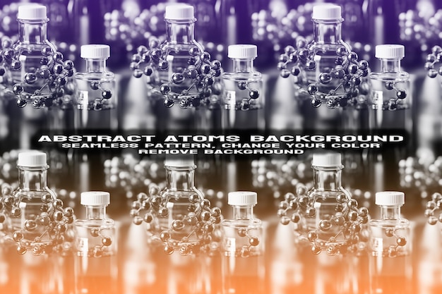 Abstract Textured Background with Editable Molecule and Atom Pattern PSD Format