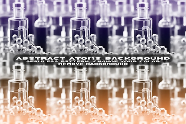 Abstract Textured Background with Editable Molecule and Atom Pattern PSD Format