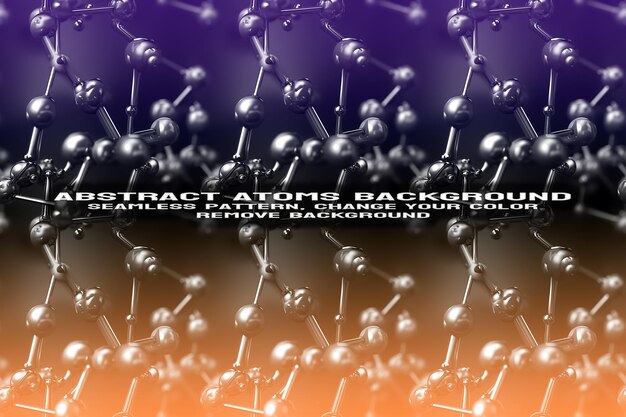 Abstract Textured Background with Editable Molecule and Atom Pattern PSD Format