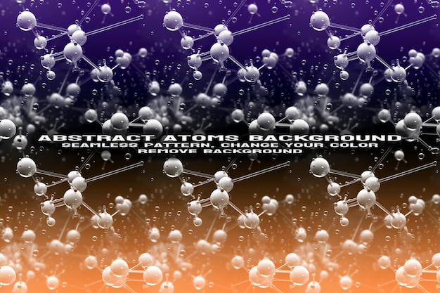 Abstract Textured Background with Editable Molecule and Atom Pattern PSD Format