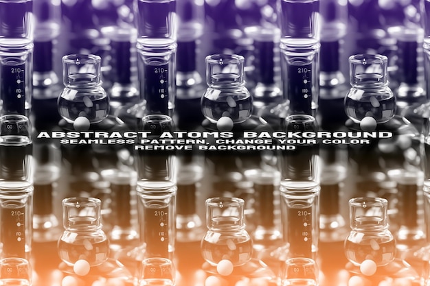 abstract textured background with editable molecule and atom pattern psd format