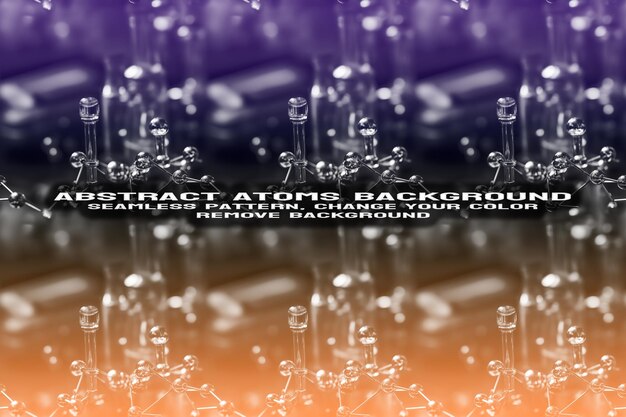 Abstract Textured Background with Editable Molecule and Atom Pattern PSD Format