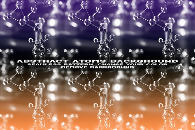 Abstract Textured Background with Editable Molecule and Atom Pattern PSD Format