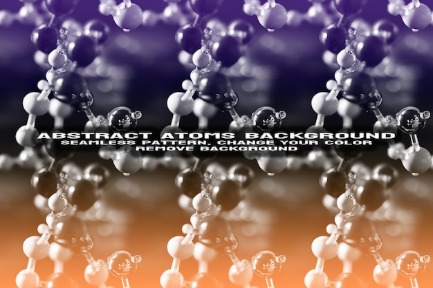 Abstract Textured Background with Editable Molecule and Atom Pattern PSD Format