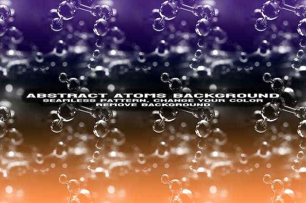 Abstract Textured Background with Editable Molecule and Atom Pattern PSD Format