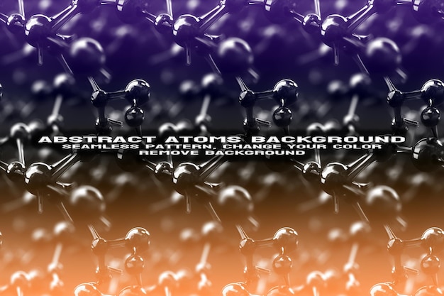 Abstract Textured Background with Editable Molecule and Atom Pattern PSD Format