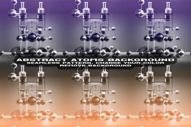 PSD Абстрактный текстурированный фон с редактируемым рисунком молекул и атомов в формате psd