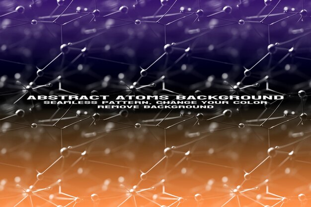 abstract textured background with editable molecule and atom pattern psd format