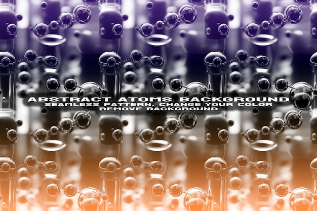 abstract textured background with editable molecule and atom pattern psd format