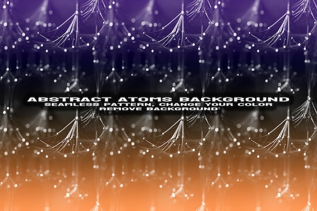 abstract textured background with editable molecule and atom pattern psd format