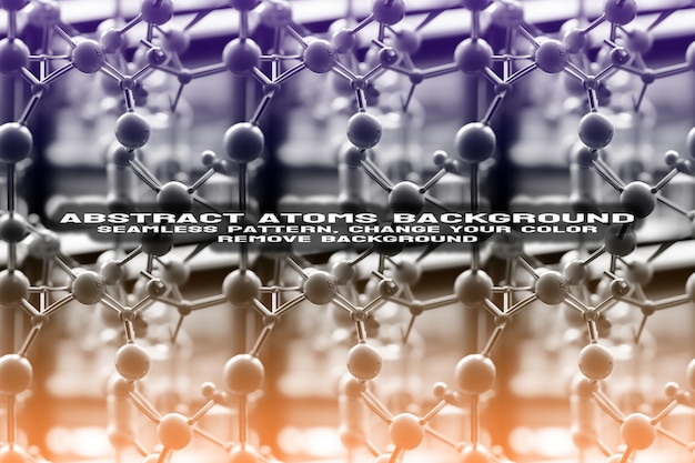 PSD Абстрактный текстурированный фон с редактируемым рисунком молекул и атомов в формате psd