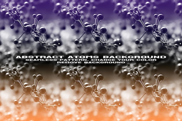 Abstract Textured Background with Editable Molecule and Atom Pattern PSD Format