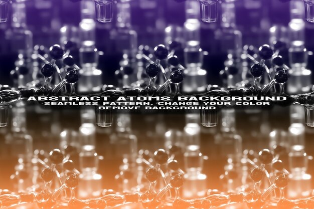 Abstract Textured Background with Editable Molecule and Atom Pattern PSD Format