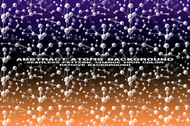 Abstract Textured Background with Editable Molecule and Atom Pattern PSD Format