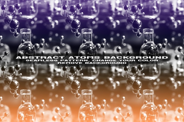 Abstract Textured Background with Editable Molecule and Atom Pattern PSD Format