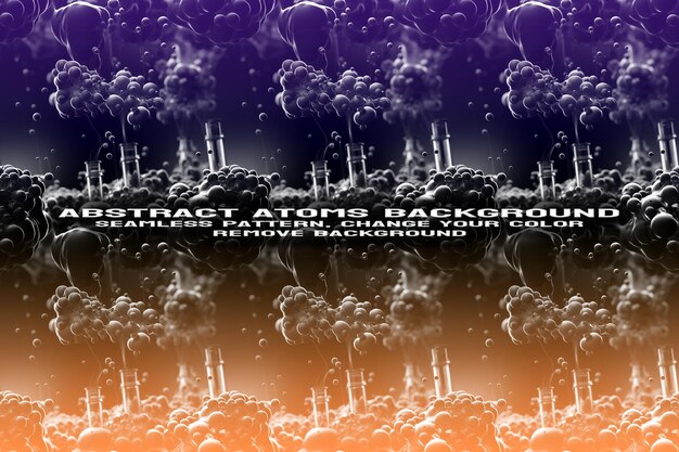 Abstract Textured Background with Editable Molecule and Atom Pattern PSD Format