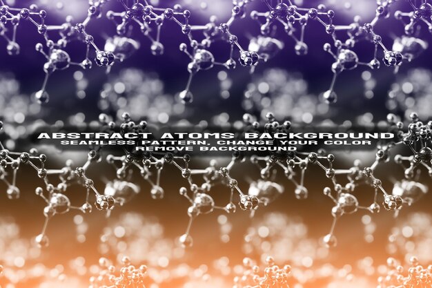 abstract textured background with editable molecule and atom pattern psd format