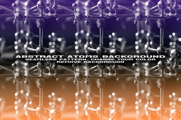 Abstract Textured Background with Editable Molecule and Atom Pattern PSD Format