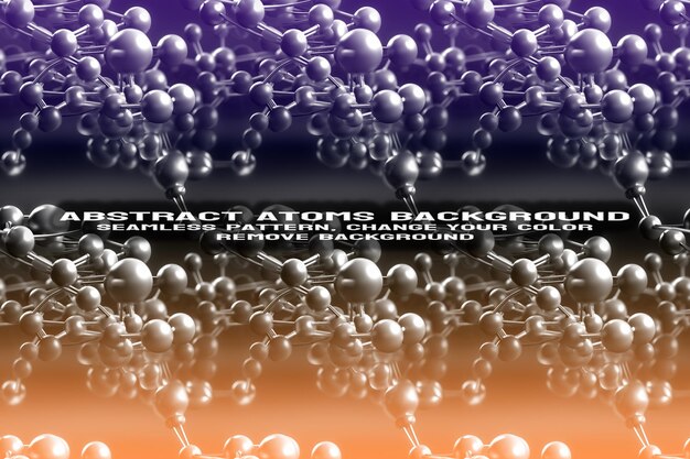 abstract textured background with editable molecule and atom pattern psd format