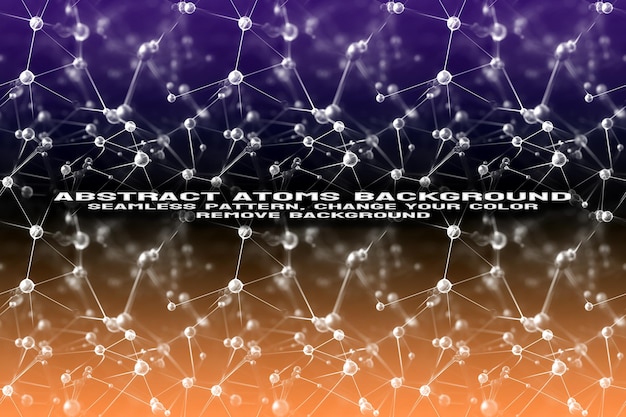 Abstract Textured Background with Editable Molecule and Atom Pattern PSD Format