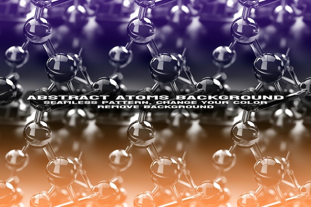 Abstract Textured Background with Editable Molecule and Atom Pattern PSD Format