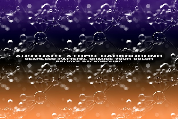 Abstract Textured Background with Editable Molecule and Atom Pattern PSD Format