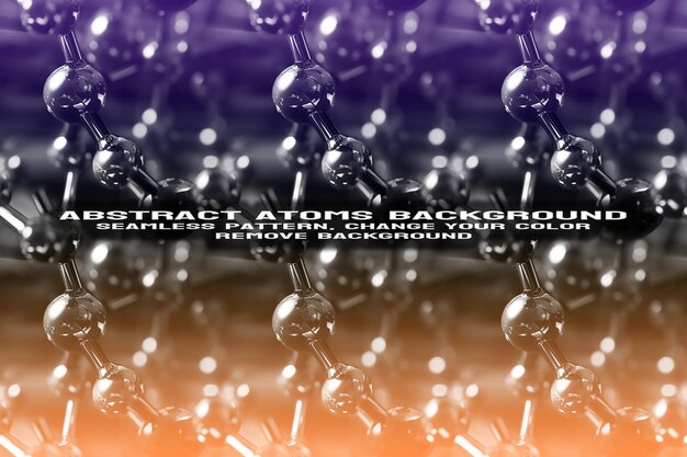 Abstract Textured Background with Editable Molecule and Atom Pattern PSD Format