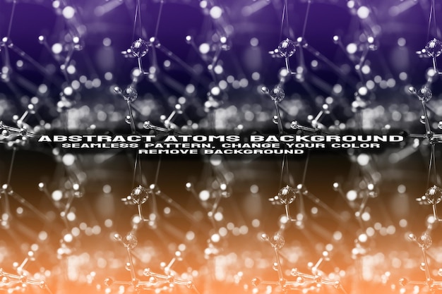 Abstract Textured Background with Editable Molecule and Atom Pattern PSD Format