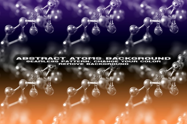 Abstract Textured Background with Editable Molecule and Atom Pattern PSD Format